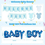 Baby Boy Baby Shower Decorations, 1 Set, Blue, for Gender Reveal